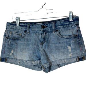 Y2K Victorias Secret Denim Cut Off Jean Micro Shorts Size 4 Blue Womens